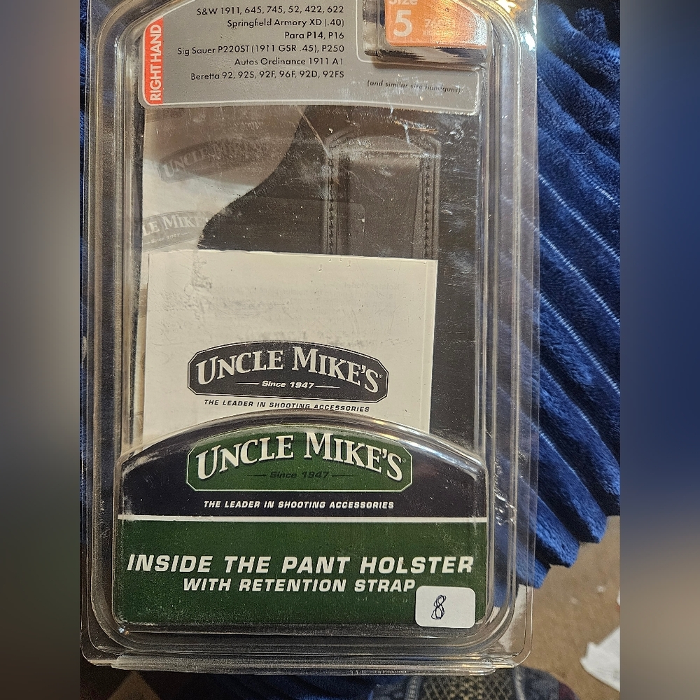 Uncle Mikes Inside The Pant Holster Right Hand Size 5 #76051 NIP